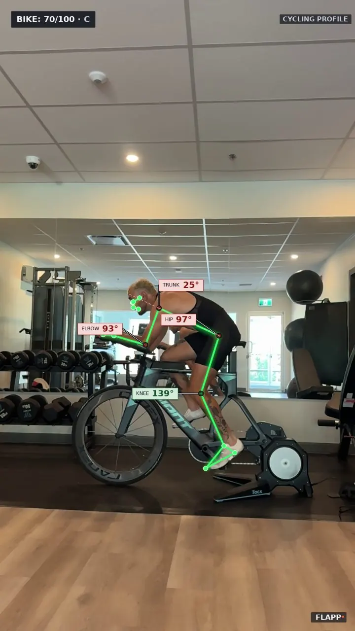 Road bike on a trainer